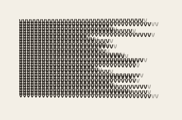 Rows of small stroke marks set so tightly together that they read as woven cloth.