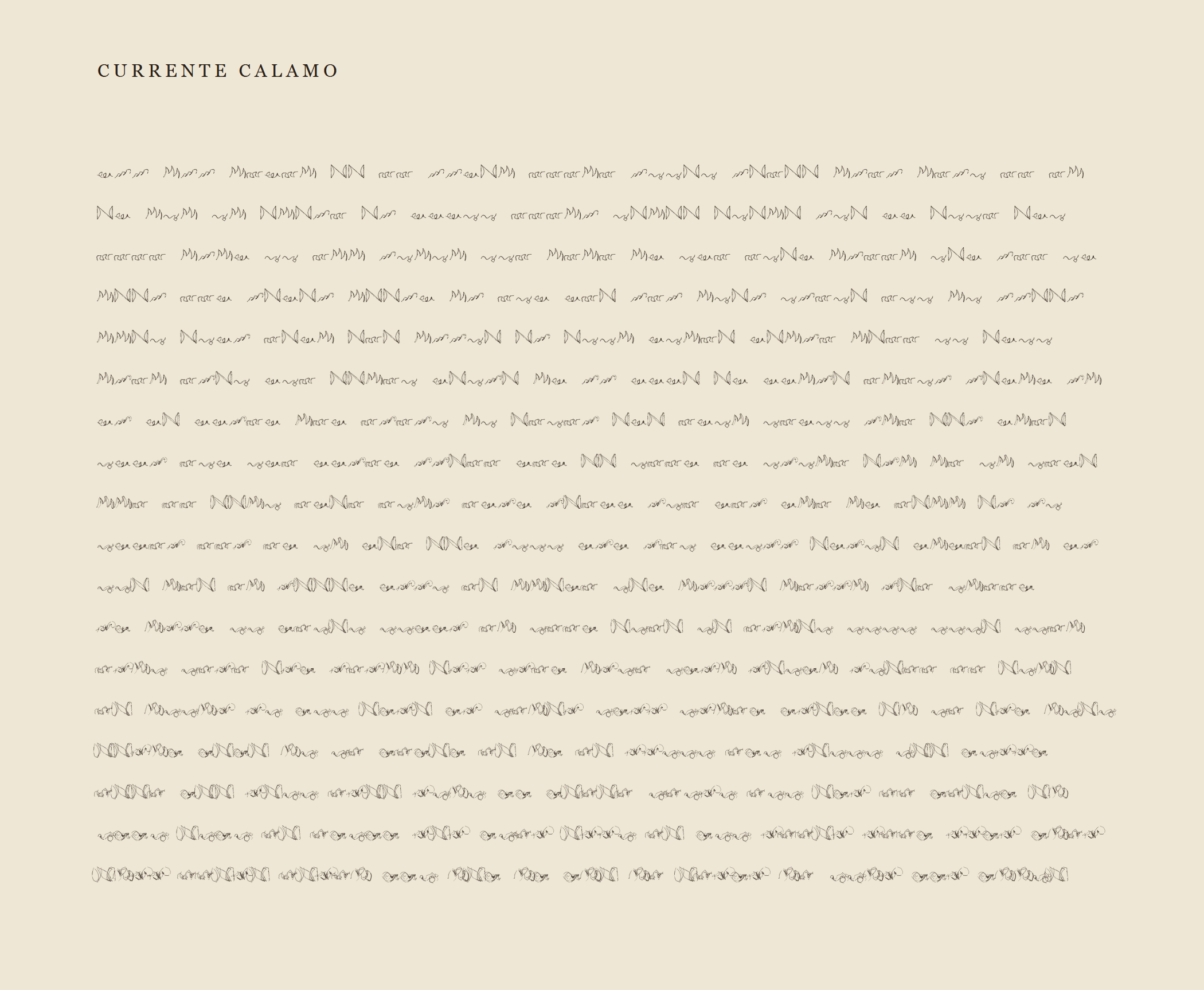 A page of very small marks set in lines, like handwriting.
