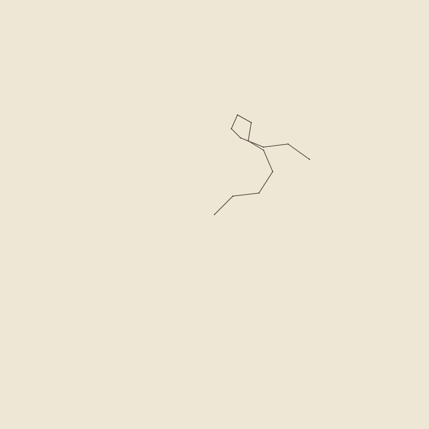 A single thin dark line wandering through a small region of an otherwise empty cream page.
