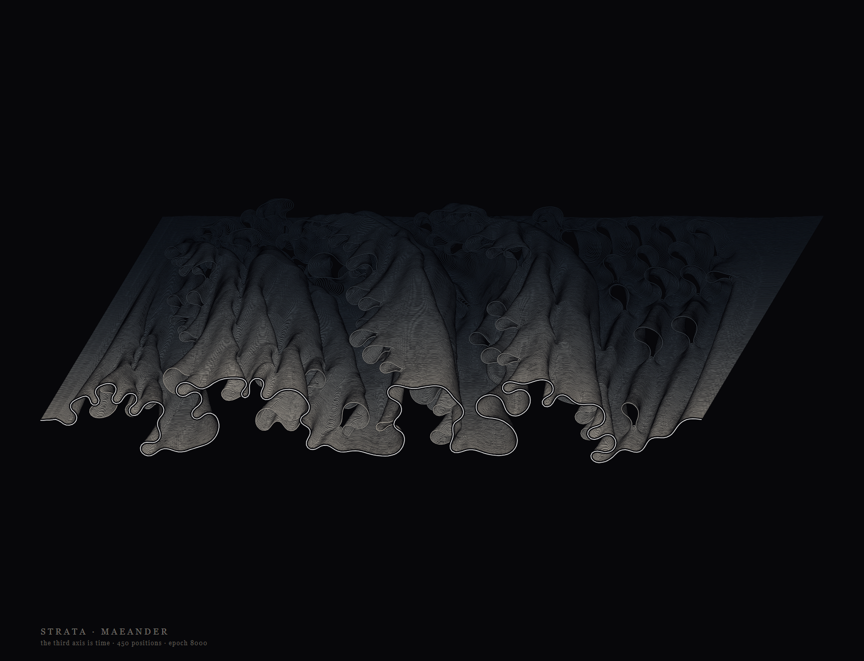 a broad dark solid with evenly spaced ridges